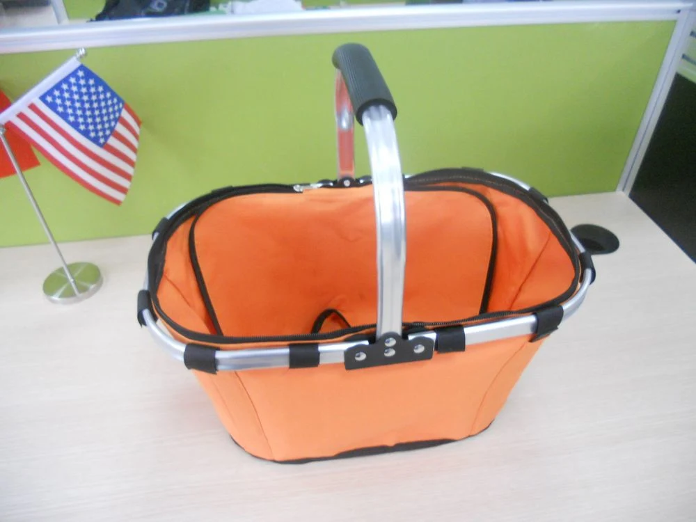 Aluminium Handle Collapsible Folding Fabric Picnic Basket