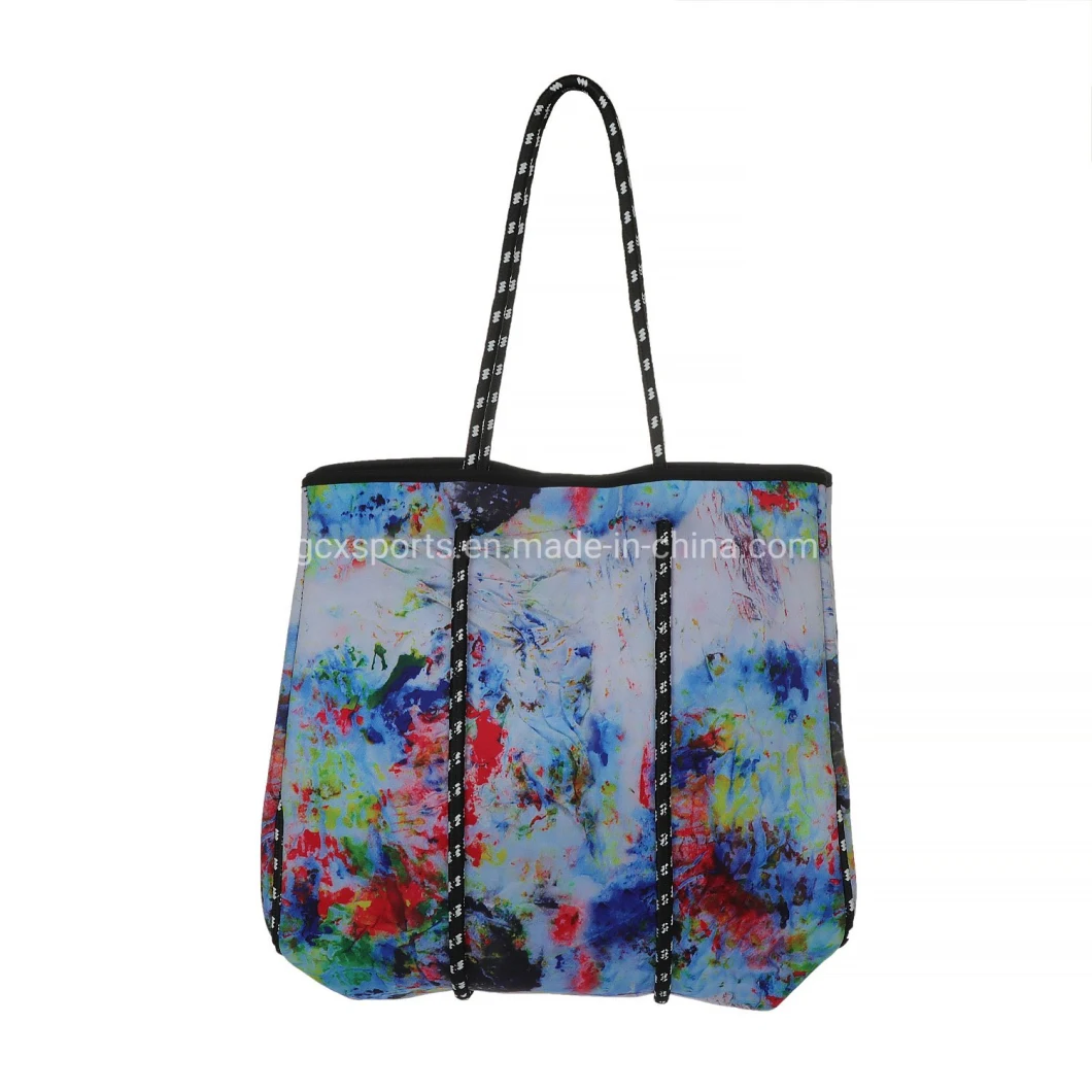 Wholesale Perforated Neoprene Waterproof Fashion Tote Bag Lunch Picnic Beach Bag Camouflage Shoulder Handbags Bag