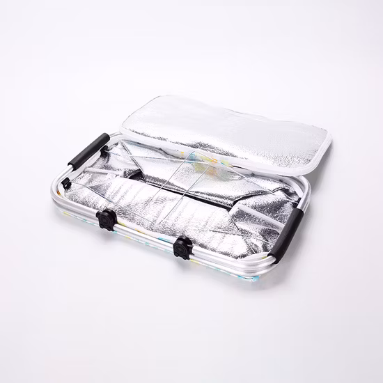 Zusammenklappbarer, isolierter Picknickkorb, Picknicktasche, Lebensmittelkühltasche für Familien, Urlaub, Partys, Reisen, Party, Strand