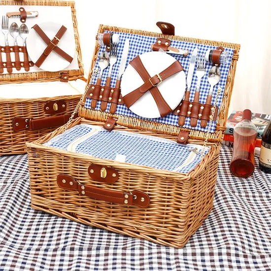 Großhandel aus Weidengeflecht, Picknickkorb, Holz-Lebensmittel-Obstkorb mit Deckel