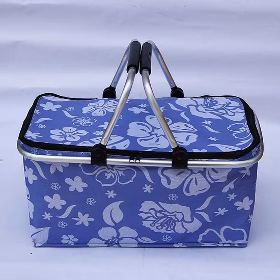 Faltbare, zusammenklappbare Einkaufstasche, faltbarer Picknick-Taschen-Einkaufskorb mit doppelten Griffen
